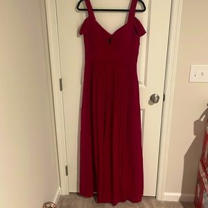 Red formal dress - off the shoulder - with side slit
